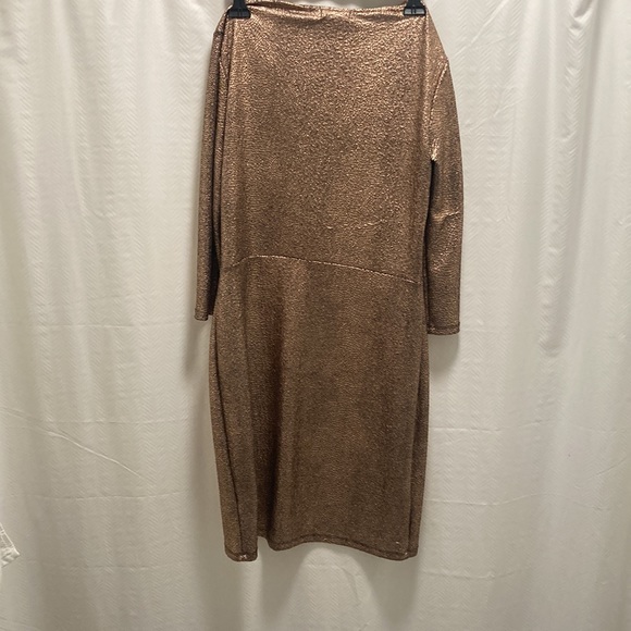 Knee length holiday wrap dress , stretchy - Picture 2 of 2